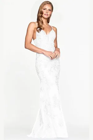 FAVIANA S10509 Beaded Applique Mermaid Gown