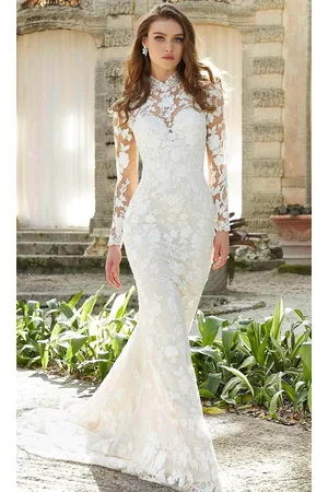 Mori Lee Bridal 3362 - Illusion Long Sleeve Wedding Gown – Couture Candy
