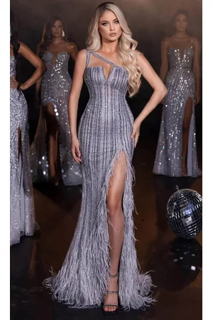 Portia and Scarlett PS23965 Silver Couture Evening Gown