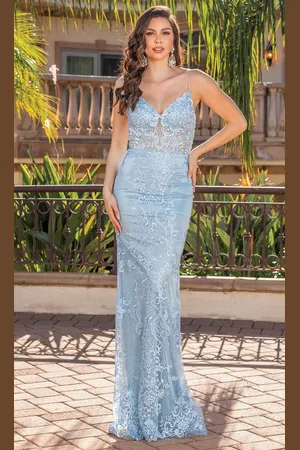 Dancing Queen 4357 - Embroidered Bodycon Long Gown