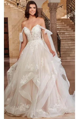 Rachel Allan Bridal RB3163 - Tie Strap Embroidered Bridal Gown