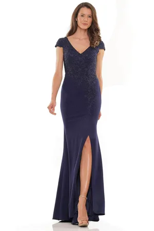 Rina Di Montella RD2763 - Cap Sleeve V-Neck Long Dress