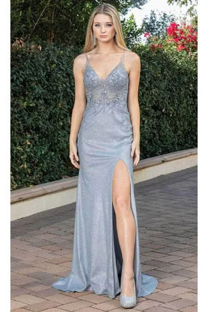 Dancing Queen 4313 - Sleeveless V-Neck Sheath Evening Dress