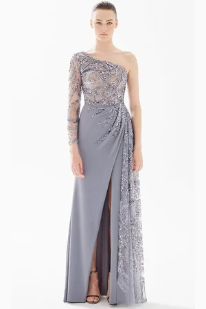 TARIK EDIZ 98290 - Glimmer Illusion Bodice Evening Gown
