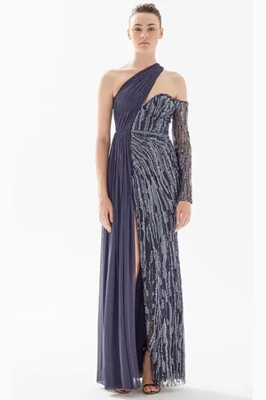 TARIK EDIZ 98298 - One Shoulder Cutout Evening Gown