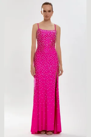 TARIK EDIZ 52160 - Embellished Square Neck Evening Dress