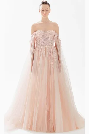 TARIK EDIZ 98285 - Off Shoulder Tulle Evening Gown