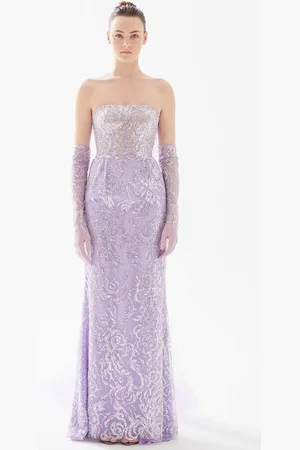 TARIK EDIZ 98307 - Strapless Glimmer Evening Gown
