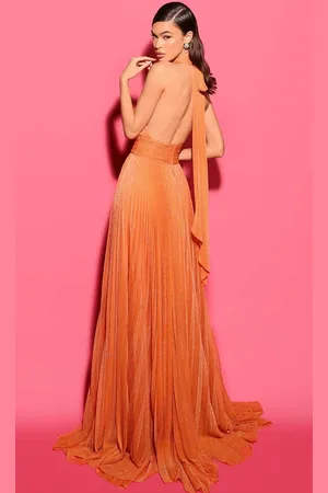 TARIK EDIZ 98485 - Keyhole Ruched Sheath Gown