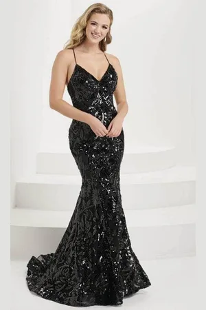 Tiffany & Co. 16077 - Foliage Sequin Mermaid Evening Gown