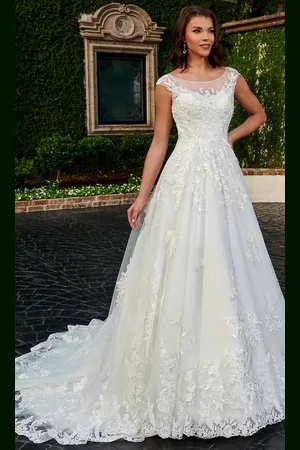 Rachel Allan Bridal RB3156 - Cap Sleeve Tulle Bridal Gown