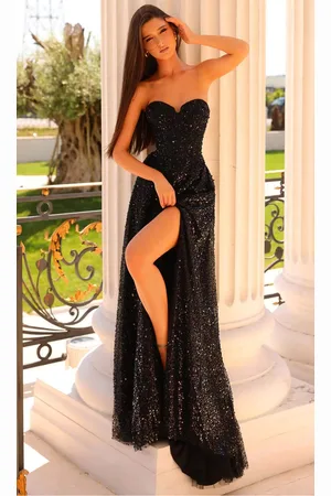 Clarisse 810947 - Sequined Detachable Sleeve Prom Gown
