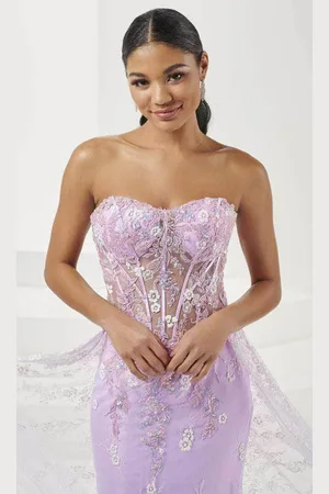 Tiffany & Co. 16107 - Sweetheart Floral Overskirt Evening Gown