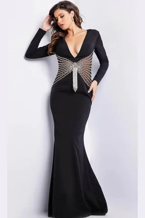 JOVANI 26317 - Beaded Waist Evening Dress