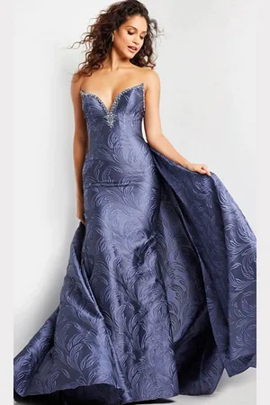 JOVANI 26115 - Backless Overskirt Evening Gown
