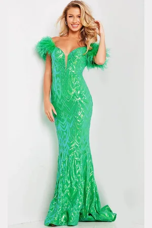 JOVANI 23383 - Sequin Off Shoulder Prom Dress