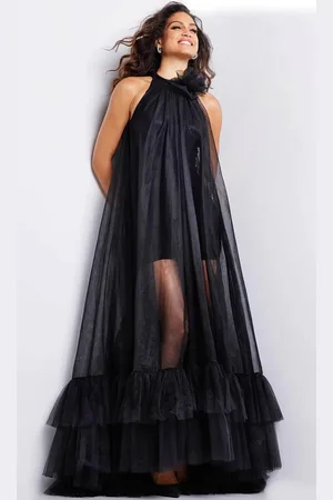 JOVANI 38720 - Floral Applique Tulle Prom Dress