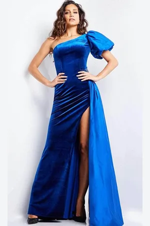 JOVANI 36878 - Asymmetric Sheath Evening Gown