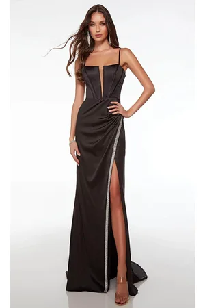 Alyce Paris 61485 - V-Neck Corset Satin Prom Gown