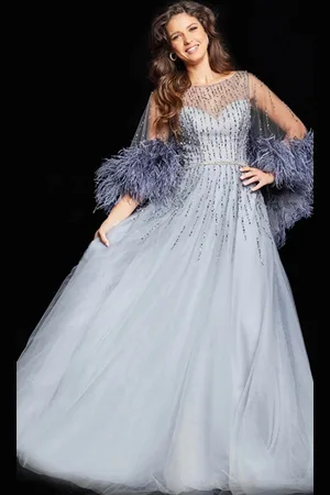 JOVANI 26265 - Beaded Illusion Bateau Evening Dress