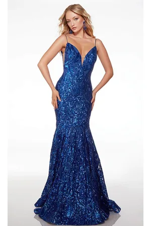 Alyce Paris 61607 - Plunging V-Neck Mermaid Prom Dress