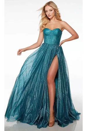 Alyce Paris 61601 - Corset Glitter Prom Dress with Slit