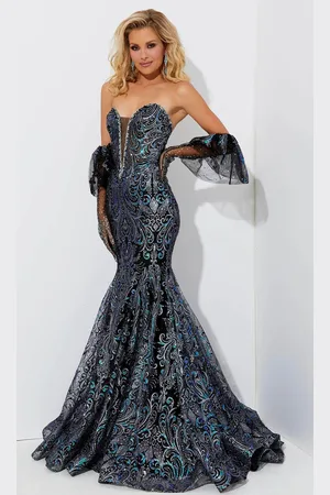 Jasz Couture 7521 - Sequin Pattern Mermaid Prom Dress