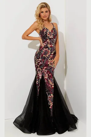 Jasz Couture 7515 - Sequin Strappy Back Prom Dress