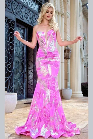 Portia and Scarlett PS24317 - Plunging Sweetheart Mermaid Prom Gown