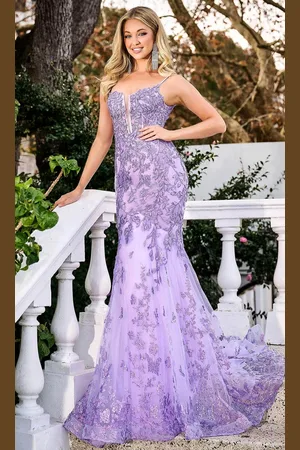 Portia and Scarlett PS24295 - Leaf Applique Sweetheart Prom Gown