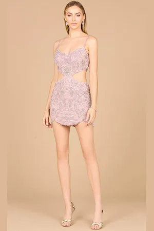 Lara Dresses 9966 - Sleeveless Scooped Hem Cocktail Dress