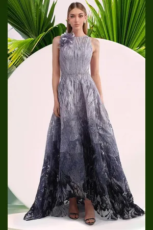 Janique 622067 - Sleeveless Floral Accent A-Line Gown