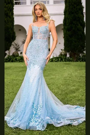 Portia and Scarlett PS24252 - Lace Corset Prom Dress