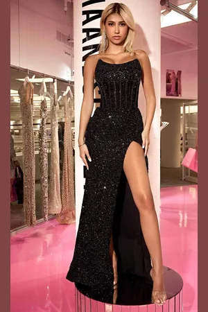 Portia and Scarlett PS24877C - Scoop Corset Evening Gown