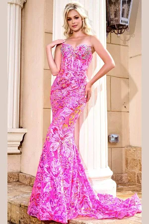 Portia and Scarlett PS24347 - Sequin Embellished Mermaid Prom Gown