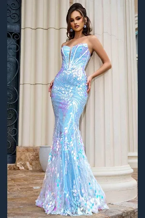 Portia and Scarlett PS24316 - Strapless Corset Bodice Prom Gown