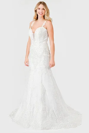 Aspeed Design MS0009 - Square Back Embroidered Bridal Dress