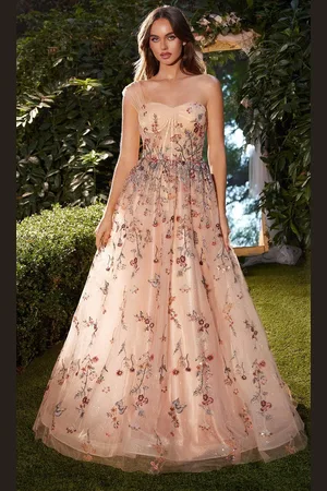 Andrea and Leo A1289 - Sweetheart Corset Floral Evening Dress