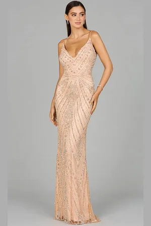 Lara Dresses 29109 - Sleeveless Beaded Evening Dress