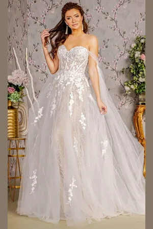 GLS by Gloria Bridal GL3428 - Floral Glitters Wedding Dress