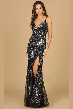 Lara Dresses 9939 - Faceted Glass Evening Dress