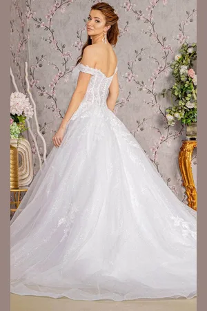 GLS by Gloria Bridal GL3489 - Off-Shoulder Embroidered Wedding Gown