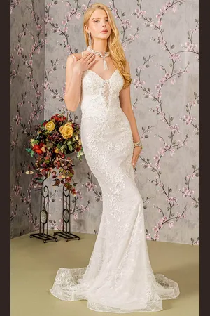 GLS by Gloria Bridal GL3442 - Open Back Sheath Wedding Dress