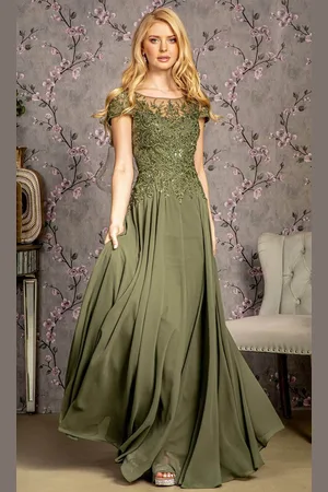 GLS by Gloria GL3491 - Bateau A-Line Prom Gown