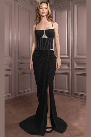 Gatti Nolli Couture GA-7005 - Corset Bodice Evening Dress