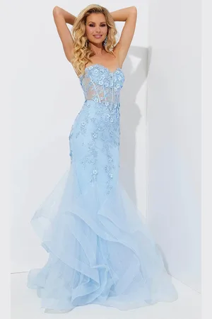 Jasz Couture 7566 - Floral Corset Prom Dress
