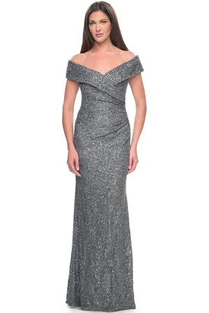 La Femme 31679 - Off Shoulder Lace Evening Dress