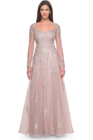 La Femme 31937 - Illusion Sleeve Evening Dress