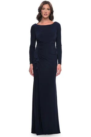 La Femme 30881 - Ruffle Detail Sheath Evening Dress