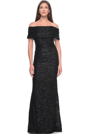 La Femme 31778 - Off-Shoulder Lace Evening Dress